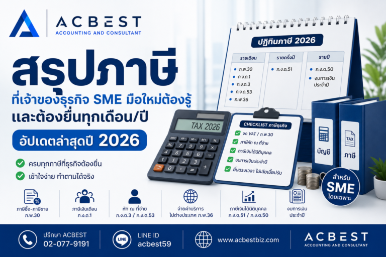 ภาษี SME ที่เจ้าของธุรกิจต้องรู้ ACBEST Accounting